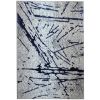 Shifra Luxury Area Rug in Gray with Navy Blue Abstract Design