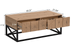 43.31'' Luxury Coffee Table with Two Drawers, Industrial Coffee Table for Living Room, Bedroom & Office