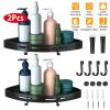 2Pcs Corner Shower Caddy Shelf Adhesive Bathroom Storage Racks