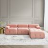 Modular Sectional Sofa, Button Tufted Designed and DIY Combination,L Shaped Couch with Reversible Ottoman, Pink Velvet