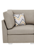 Amira 95.3" Beige Fabric Sofa Couch with Pillows