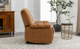 Massage Recliner Chair Electric Power Lift Recliner Chairs with Heat, Vibration, Side Pocket for Living Room, Bedroom, Light Brown