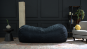 Jasper Traditional 8 Foot Cylindrical Suede Bean Bag, Black