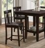 Black PU Upholstered Set of 2 Counter Height Chairs Espresso Finish Wooden Furniture Kitchen Dining Breakfast Chairs