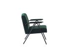 Cloth leisure; black metal frame recliner; for living room and bedroom; green