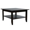 Cabrillo 4-Shelf 2-piece Living Room Set, Coffee Table and Bar Cabinet Black and Espresso