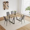 Dining Chairs Set of 4,Modern Kitchen Dining Room Chairs,Upholstered Dining Accent Chairs in linen Cushion Seat and Sturdy Black Metal Legs(Grey)