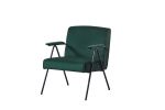 Cloth leisure; black metal frame recliner; for living room and bedroom; green