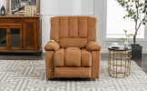 Massage Recliner Chair Electric Power Lift Recliner Chairs with Heat, Vibration, Side Pocket for Living Room, Bedroom, Light Brown