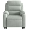 Stand up Massage Recliner Chair Light Gray Velvet