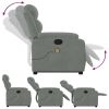 Stand up Massage Recliner Chair Light Gray Velvet