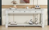 TREXM Console Table 63" Long Console Table with Drawers and Shelf for Entryway, Hallway, Living Room (Antique White, OLD SKU: WF193795AAK)