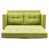 59.4" Loveseat Sofa with Pull-Out Bed Modern Upholstered Couch with Side Pocket for Living Room Office, Green