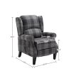 Vintage Armchair Sofa Comfortable Upholstered leisure chair / Recliner Chair for Living Room(Grey Check)