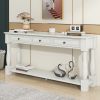 TREXM Console Table 63" Long Console Table with Drawers and Shelf for Entryway, Hallway, Living Room (Antique White, OLD SKU: WF193795AAK)