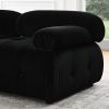 Modular Sectional Sofa, Button Tufted Designed and DIY Combination,L Shaped Couch with Reversible Ottoman, Black Velvet