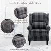 Vintage Armchair Sofa Comfortable Upholstered leisure chair / Recliner Chair for Living Room(Grey Check)