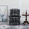 Vintage Armchair Sofa Comfortable Upholstered leisure chair / Recliner Chair for Living Room(Grey Check)