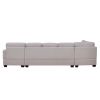 Ustyle Modern Large Upholstered U-Shape Sectional Sofa, Extra Wide Chaise Lounge Couch, Beige