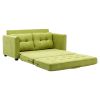 59.4" Loveseat Sofa with Pull-Out Bed Modern Upholstered Couch with Side Pocket for Living Room Office, Green