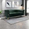 FX-P82-GR(sofa)-82.67'' W Velvet Sofa, Mid-Century Sofa Furniture Chesterfield Couch for Living Room (Sofa, Green)