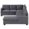 Ustyle Modern Large Upholstered U-Shape Sectional Sofa, Extra Wide Chaise Lounge Couch, Grey