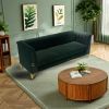 FX-P82-GR(sofa)-82.67'' W Velvet Sofa, Mid-Century Sofa Furniture Chesterfield Couch for Living Room (Sofa, Green)