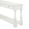 TREXM Console Table 63" Long Console Table with Drawers and Shelf for Entryway, Hallway, Living Room (Antique White, OLD SKU: WF193795AAK)