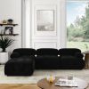 Modular Sectional Sofa, Button Tufted Designed and DIY Combination,L Shaped Couch with Reversible Ottoman, Black Velvet