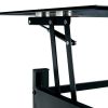 Glass Lift Top Coffee Table;  Modern Simple 2-Layer Tempered Glass Coffee Table for Living Room;  Black