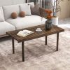 39 Inch Coffee Table with Slatted Tabletop for Living Room & Reception Room