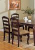 Transitional Contemporary Dark Walnut Finish Set of 2pc Dining Chairs Solid wood Kitchen Dining Room Furniture Ladder back Side Chairs