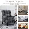 Vintage Armchair Sofa Comfortable Upholstered leisure chair / Recliner Chair for Living Room(Grey Check)