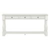 TREXM Console Table 63" Long Console Table with Drawers and Shelf for Entryway, Hallway, Living Room (Antique White, OLD SKU: WF193795AAK)