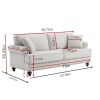 82" Chenille modern Upholstered Sofas 2 Seater Couches with Nails and Armrests (White)