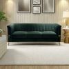 FX-P82-GR(sofa)-82.67'' W Velvet Sofa, Mid-Century Sofa Furniture Chesterfield Couch for Living Room (Sofa, Green)