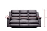 Reclining sofa with Middle Console Slipcover, Stretch 3 seat Reclining Sofa Covers (BLACK, 3 Seat Recliner Cover with Console) BLACK faux Leather