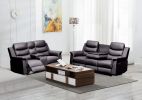 Reclining sofa with Middle Console Slipcover, Stretch 3 seat Reclining Sofa Covers (BLACK, 3 Seat Recliner Cover with Console) BLACK faux Leather