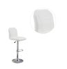 Adjustable Bar stool Chair White Faux Leather Clean Lines Seat Chrome Base Modern Set of 2 Chairs / Bar Stool Dining Kitchen