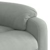 Stand up Massage Recliner Chair Light Gray Velvet