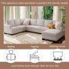 Ustyle Modern Large Upholstered U-Shape Sectional Sofa, Extra Wide Chaise Lounge Couch, Beige