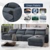 U_Style Modern Large L-Shape Feather Filled Sectional Sofa, Convertible Sofa Couch with Reversible Chaise for Living Room