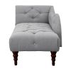 1pc Modern Traditional Chaise Button Tufted Detail Dove Gray Upholstery Style Comfort Living Room Furniture Espresso Finish Legs