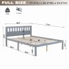 Full Bed Frame, Wood Platform Bed with Headboard, Bed Frame with Wood Slat Support for Kids, Easy Assembly,No Box Spring Needed, Gray