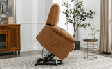 Massage Recliner Chair Electric Power Lift Recliner Chairs with Heat, Vibration, Side Pocket for Living Room, Bedroom, Light Brown