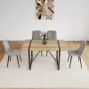 Dining Chairs Set of 4,Modern Kitchen Dining Room Chairs,Upholstered Dining Accent Chairs in linen Cushion Seat and Sturdy Black Metal Legs(Grey)