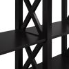 TREXM Console Table with 3-Tier Open Storage Spaces and "X" Legs, Narrow Sofa Entry Table for Living Room, Entryway and Hallway (Black)