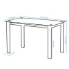 Modern tempered glass black dining table;  simple rectangular metal table legs living room kitchen table