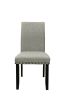 Grey Fabric Modern Set of 2 Dining Chairs Plush Cushion Side Chairs Nailheads Trim Wooden Chair Kitchen Dining Room