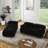 Modular Sectional Sofa, Button Tufted Designed and DIY Combination,L Shaped Couch with Reversible Ottoman, Black Velvet